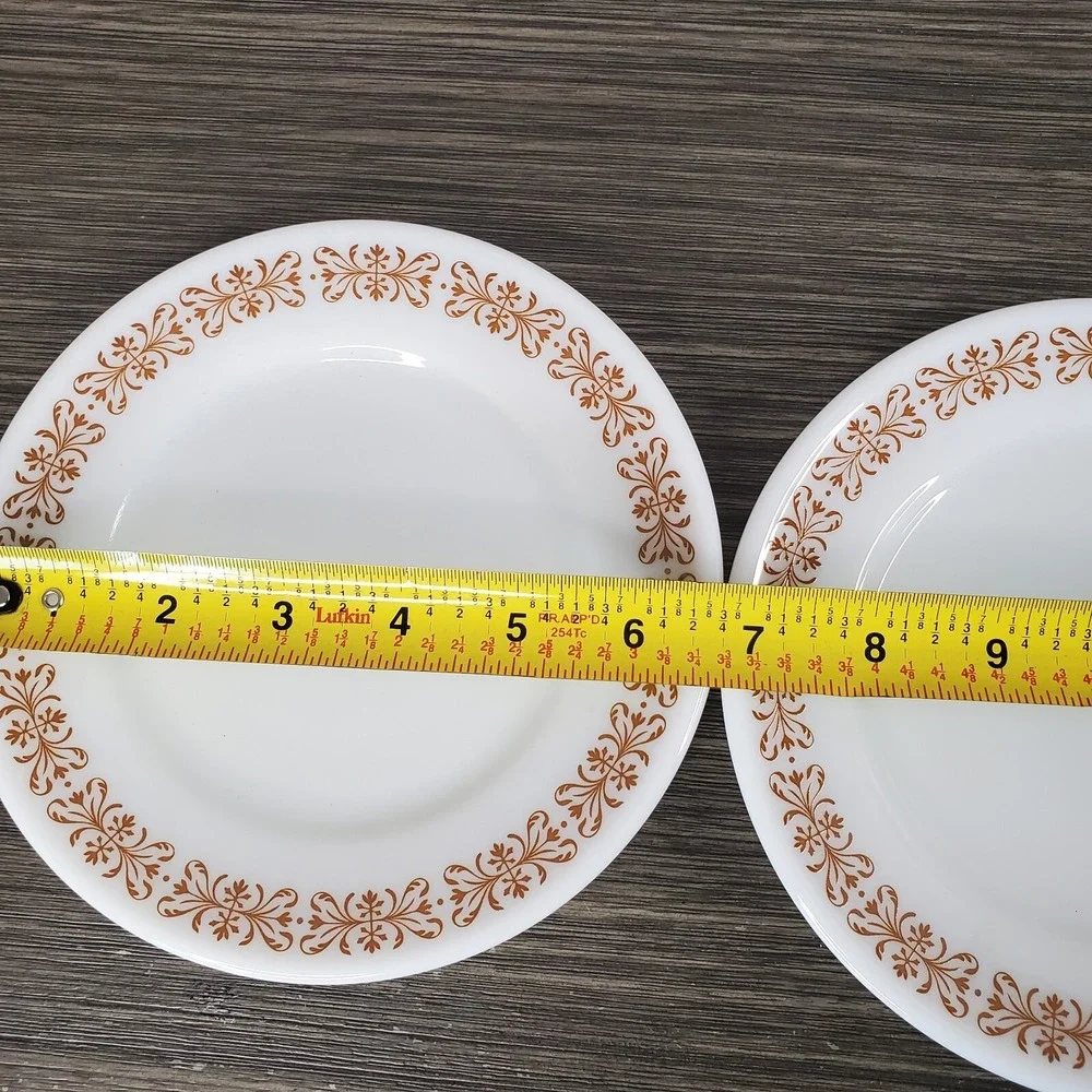 Set Of 2 Pyrex Copper Filigree Bread And Butter Side Plates - 6 3/4